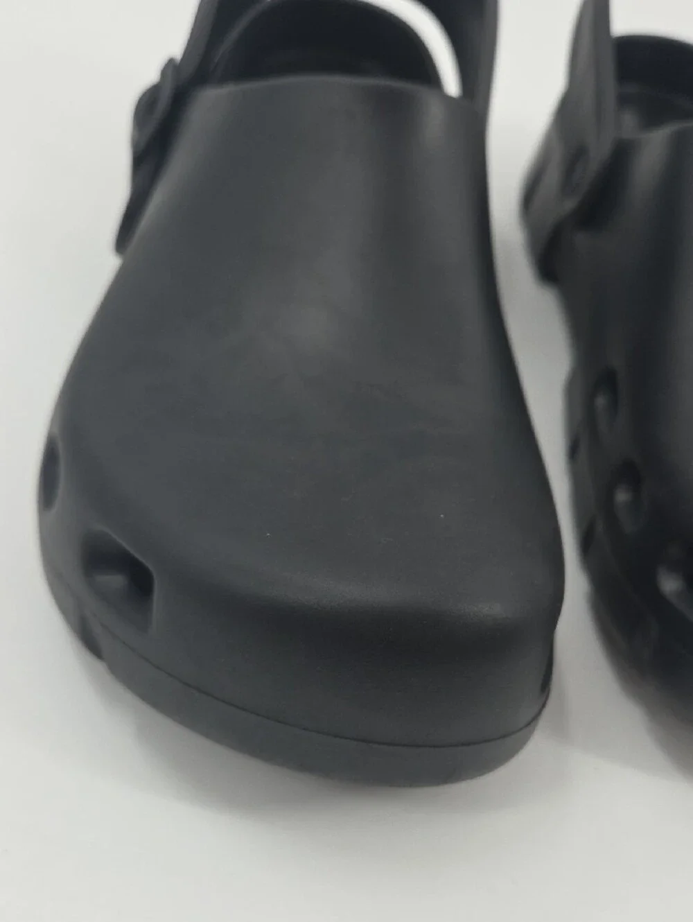 Birkenstock Black Foam Clogs with Heel Strap